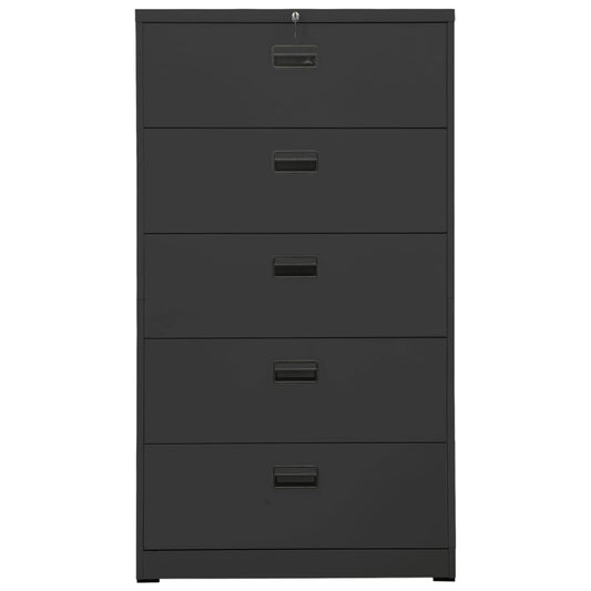 vidaXL Αρχειοθήκη Ανθρακί 90 x 46 x 164 εκ. από Ατσάλι