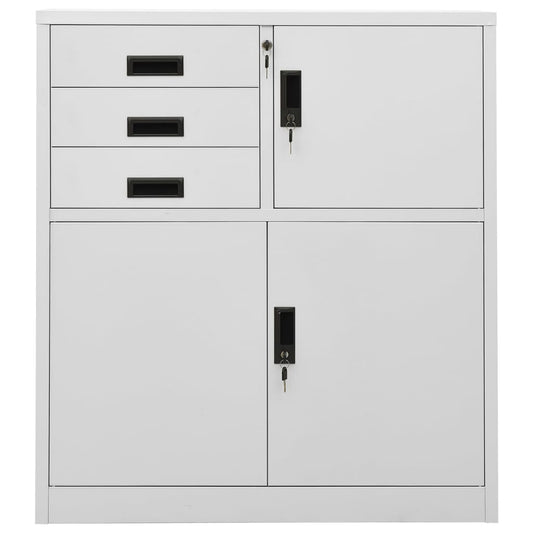 vidaXL Ντουλάπα Γραφείου Ανοιχτό Γκρι 90 x 40 x 102 εκ. Ατσάλινη