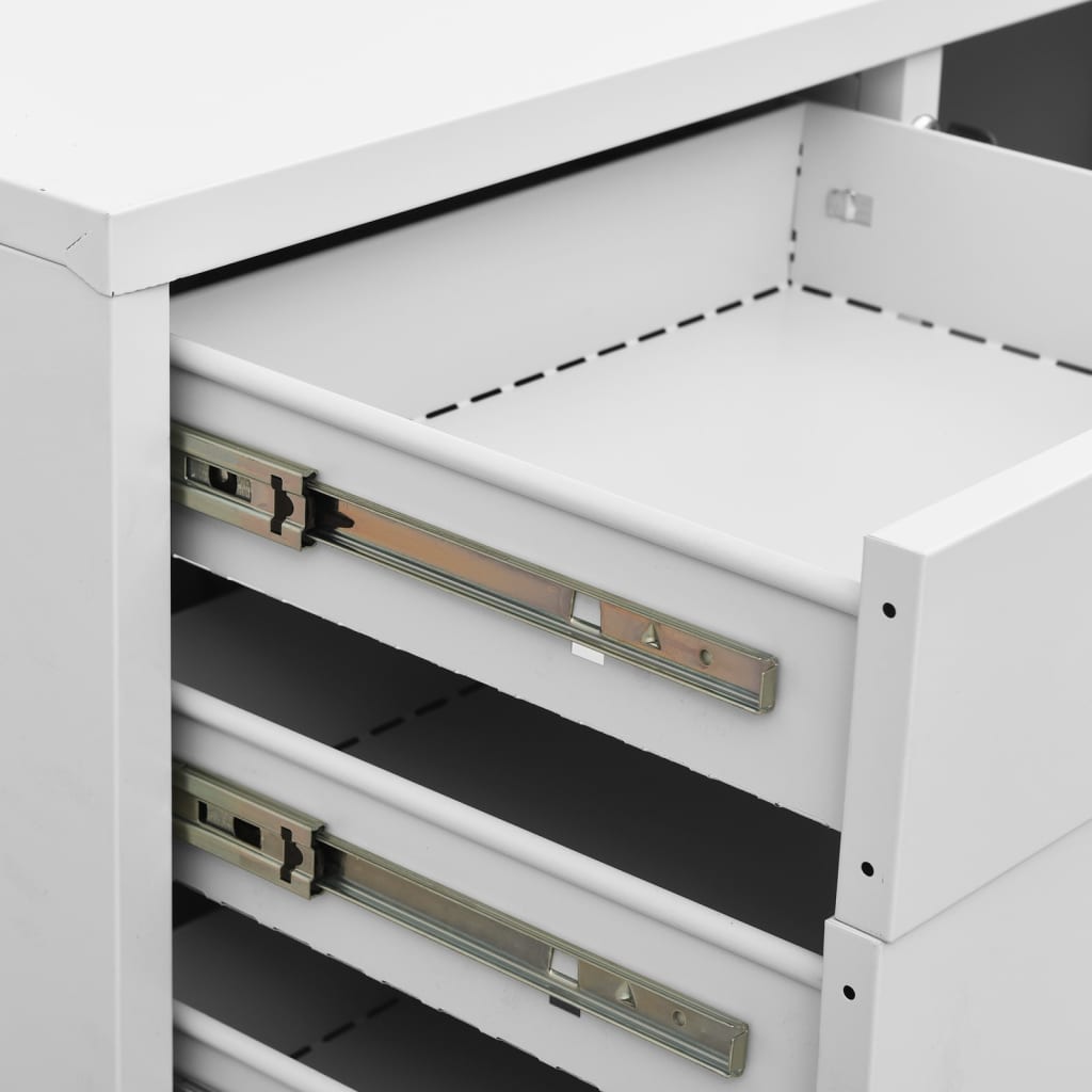 vidaXL Ντουλάπα Γραφείου Ανοιχτό Γκρι 90 x 40 x 102 εκ. Ατσάλινη