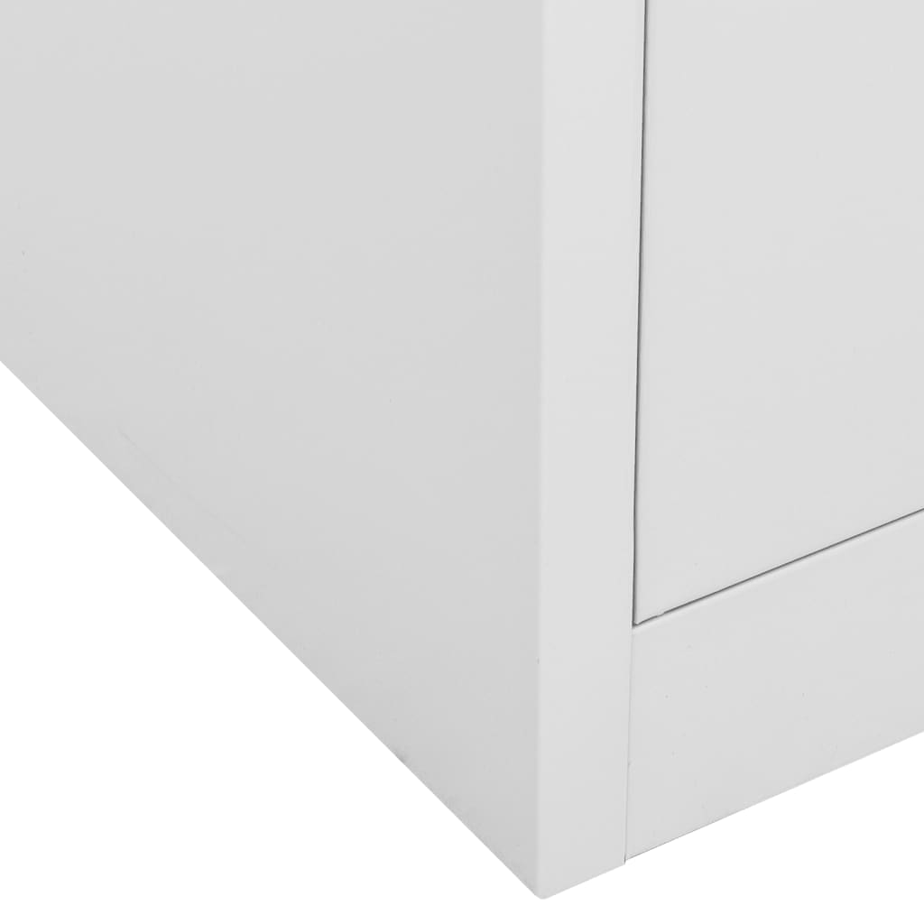 vidaXL Ντουλάπα Γραφείου Ανοιχτό Γκρι 90 x 40 x 102 εκ. Ατσάλινη