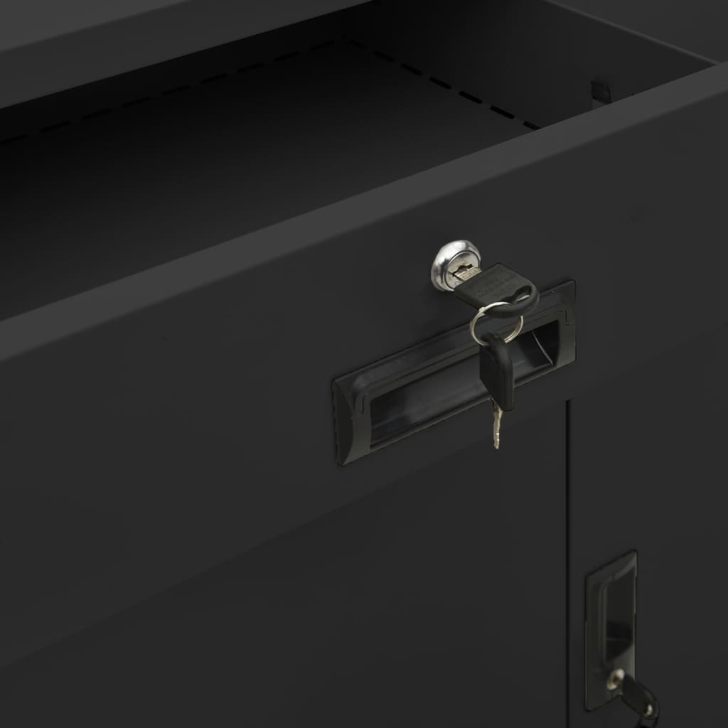 vidaXL Ντουλάπα Γραφείου Ανθρακί 90 x 40 x 102 εκ. Ατσάλινη