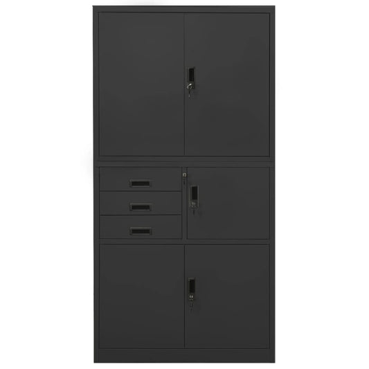 vidaXL Ντουλάπα Γραφείου Ανθρακί 90 x 40 x 180 εκ. Ατσάλινη