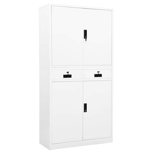 vidaXL Ντουλάπα Γραφείου Λευκή 90 x 40 x 180 εκ. Ατσάλινη