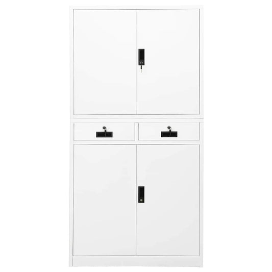 vidaXL Ντουλάπα Γραφείου Λευκή 90 x 40 x 180 εκ. Ατσάλινη
