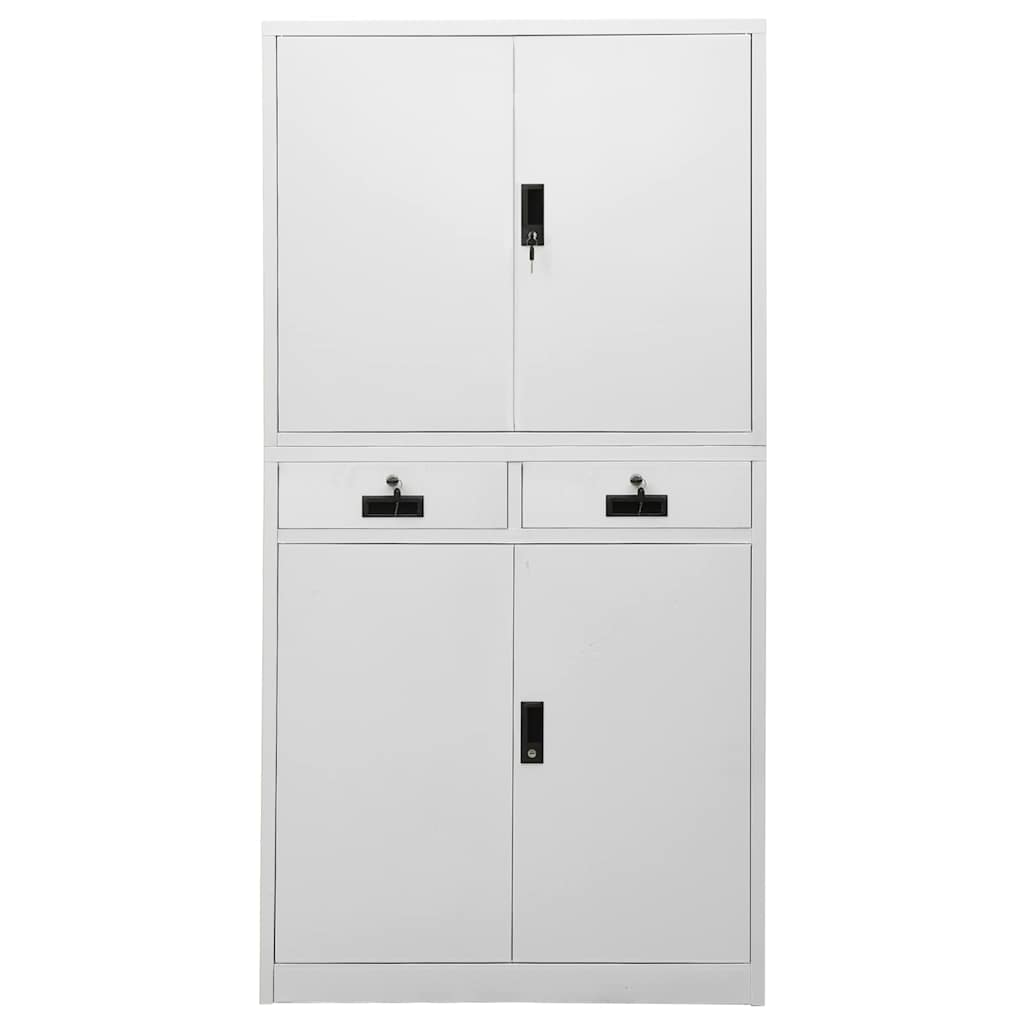 vidaXL Ντουλάπα Γραφείου Ανοιχτό Γκρι 90 x 40 x 180 εκ. Ατσάλινη
