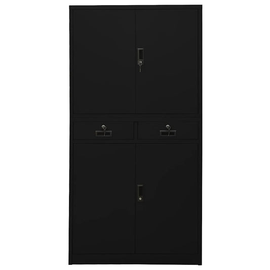 vidaXL Ντουλάπα Γραφείου Μαύρη 90 x 40 x 180 εκ. Ατσάλινη