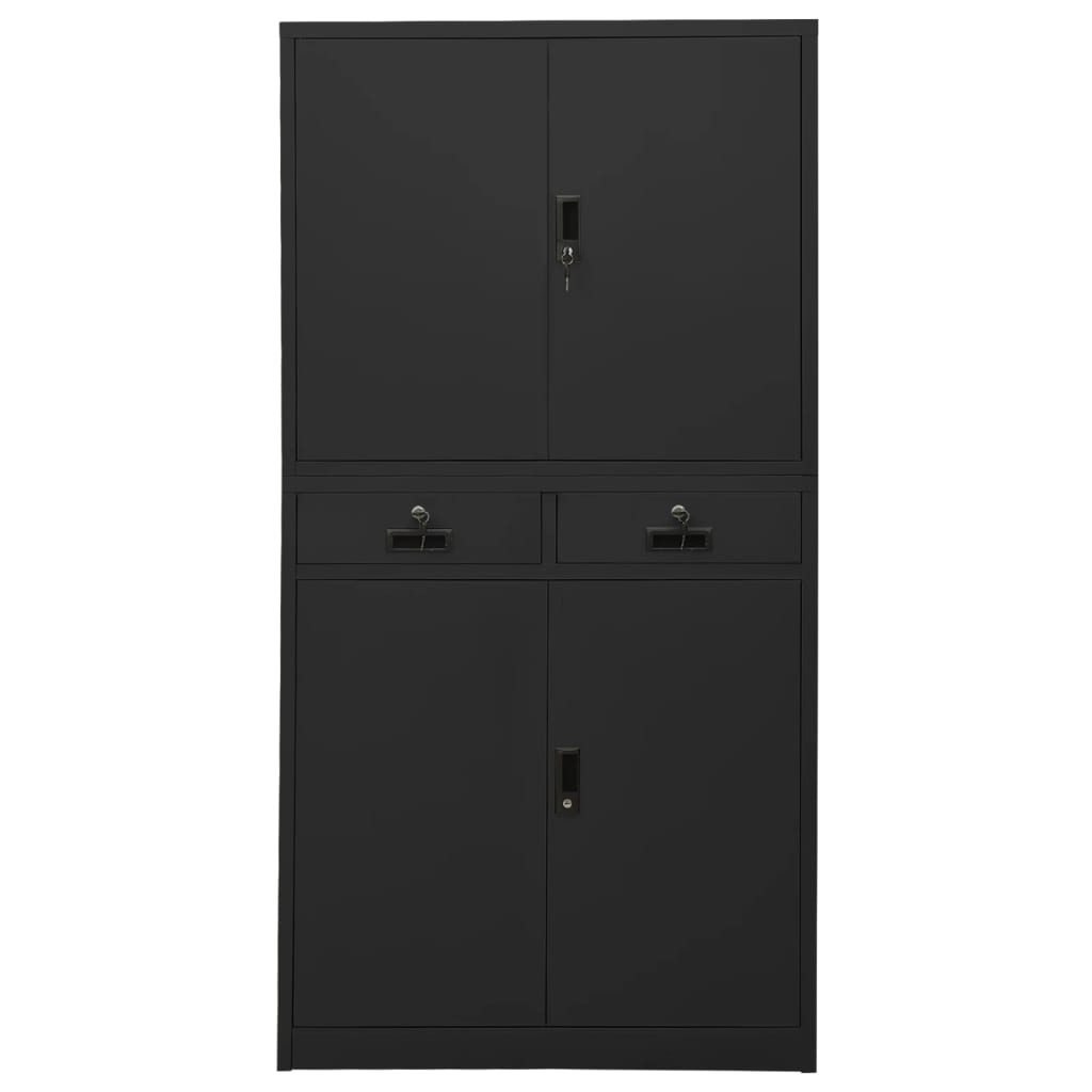 vidaXL Ντουλάπα Γραφείου Ανθρακί 90 x 40 x 180 εκ. Ατσάλινη