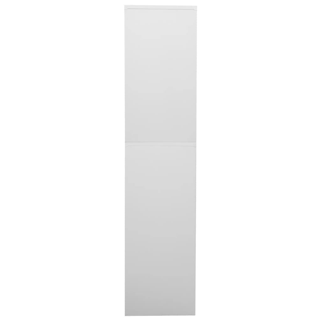 vidaXL Ντουλάπα Γραφείου Ανοιχτό Γκρι 90x40x180 εκ Ατσάλι/Ψημένο Γυαλί