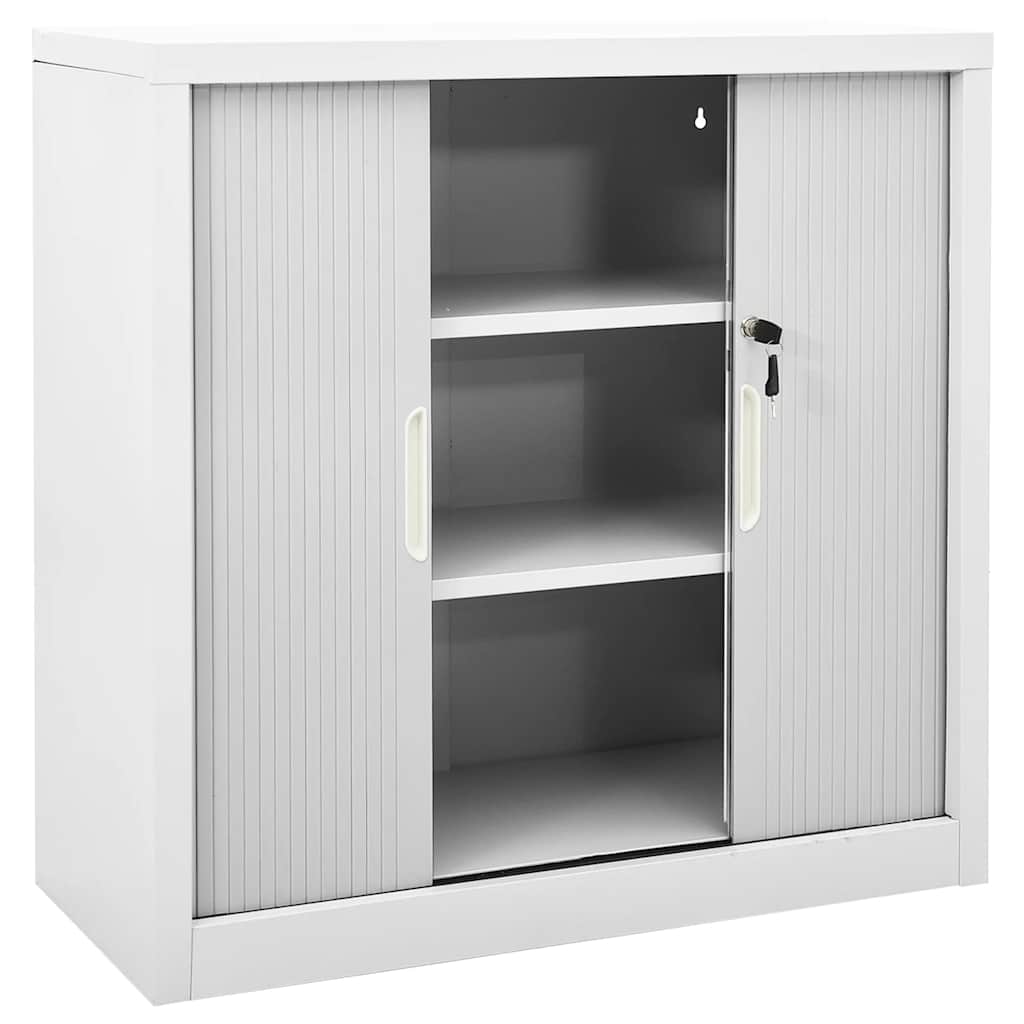 vidaXL Ντουλάπι με Συρόμενη Πόρτα Γκρι 90 x 40 x 90 εκ. Ατσάλινο