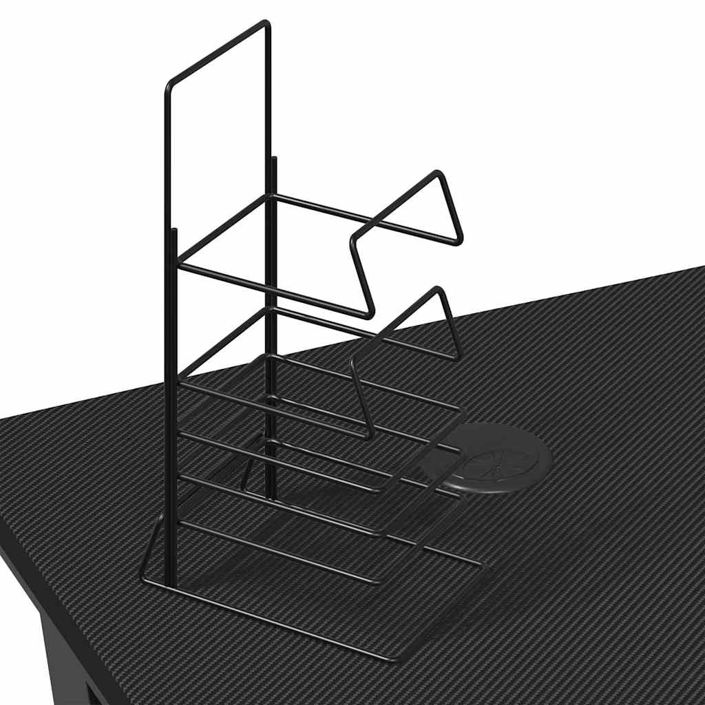 vidaXL Γραφείο Gaming Μαύρο 110 x 60 x 75 εκ. με Πόδια σε Σχήμα Κ