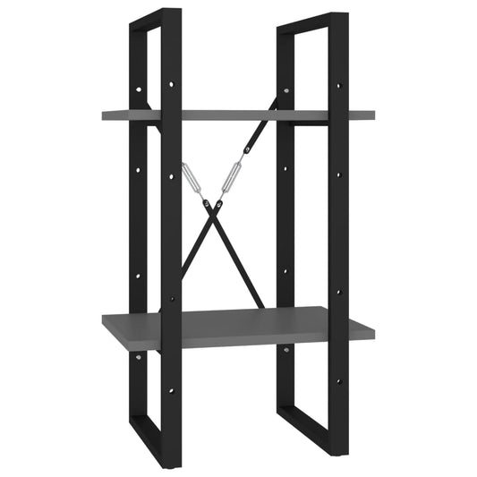 vidaXL Βιβλιοθήκη με 2 Ράφια Γκρι 40 x 30 x 70 εκ. από Επεξ. Ξύλο