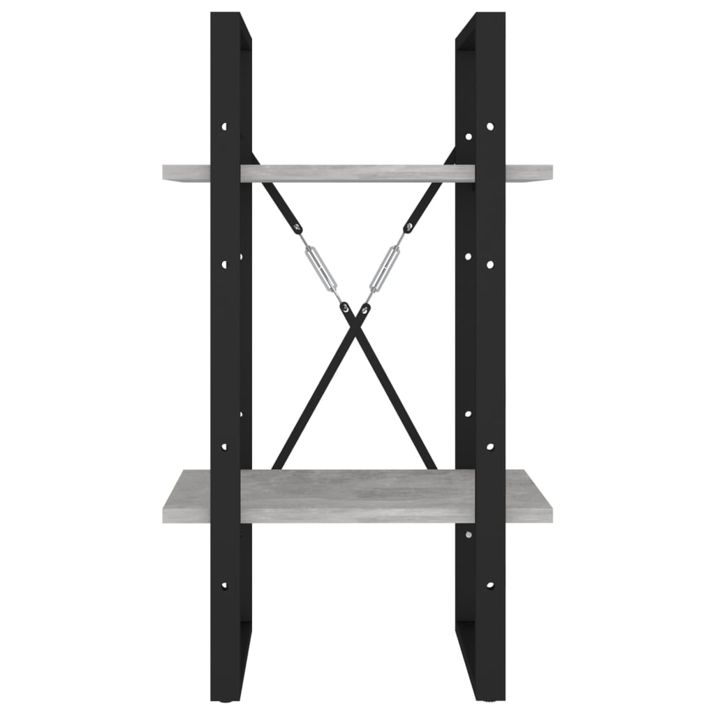 vidaXL Βιβλιοθήκη με 2 Ράφια Γκρι Σκυρ. 40 x 30 x 70 εκ. Επεξ. Ξύλο