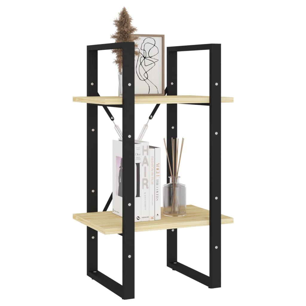 vidaXL Βιβλιοθήκη με 2 Ράφια Καφέ 40x30x70 εκ. από Μασίφ Ξύλο Πεύκου