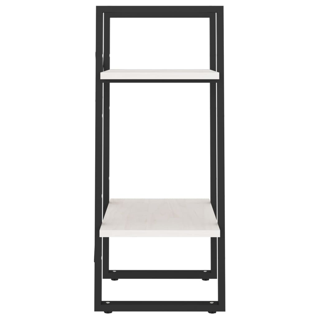 vidaXL Βιβλιοθήκη με 2 Ράφια Λευκή 40x30x70 εκ. από Μασίφ Ξύλο Πεύκου