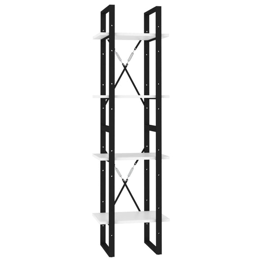 vidaXL Βιβλιοθήκη με 4 Ράφια Λευκή 40 x 30 x 140 εκ. από Επεξ. Ξύλο