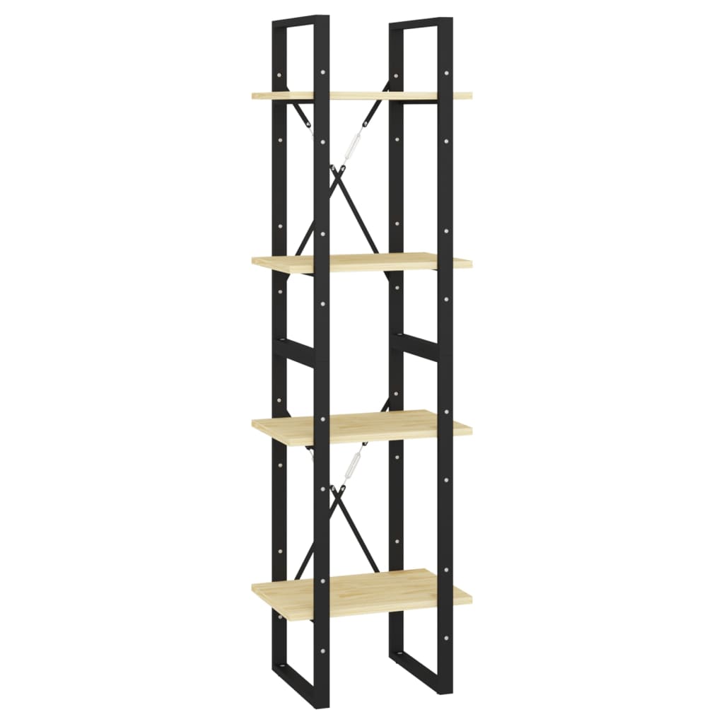 vidaXL Βιβλιοθήκη με 4 Ράφια από Μασίφ Ξύλο Πεύκου 40x30x140 εκ.