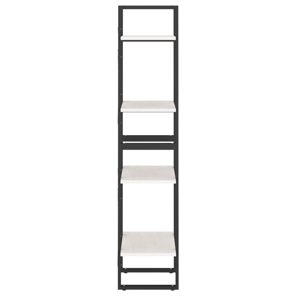 vidaXL Βιβλιοθήκη με 4 Ράφια Λευκή 40x30x140 εκ. από Μασίφ Ξύλο Πεύκου