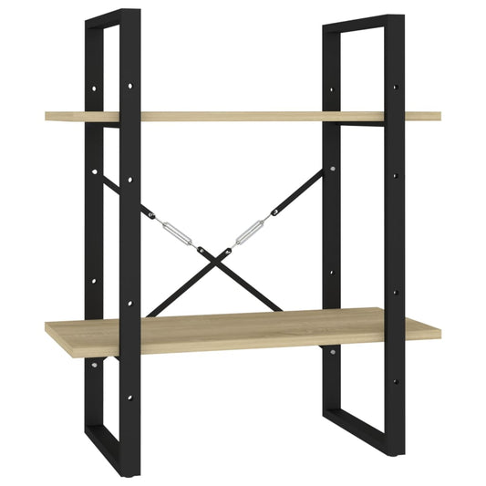 vidaXL Βιβλιοθήκη με 2 Ράφια Sonoma Δρυς 60 x 30 x 70 εκ. Επεξ. Ξύλο