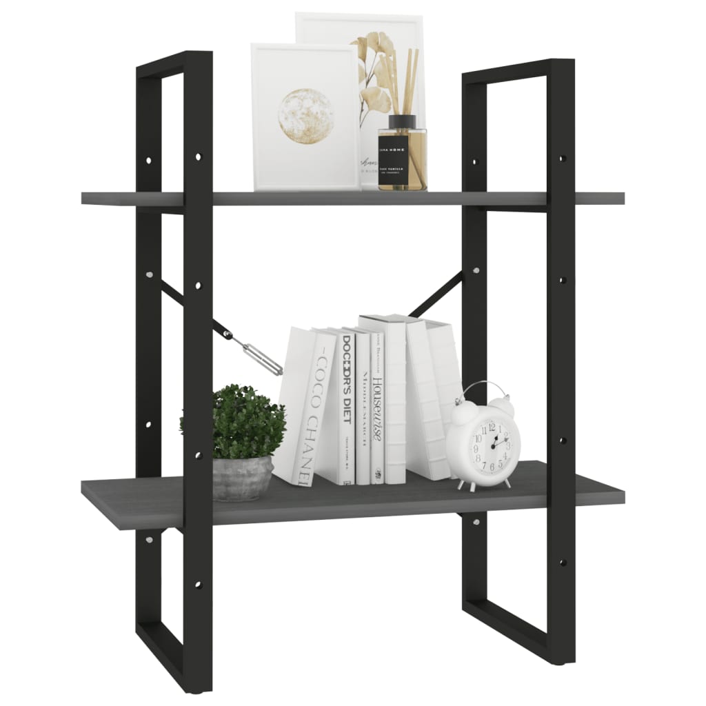 vidaXL Βιβλιοθήκη με 2 Ράφια 60 x 30 x 70 εκ. από Μασίφ Ξύλο Πεύκου