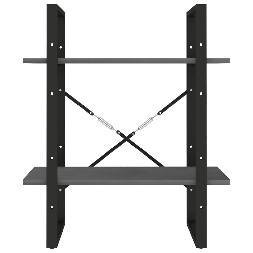 vidaXL Βιβλιοθήκη με 2 Ράφια 60 x 30 x 70 εκ. από Μασίφ Ξύλο Πεύκου