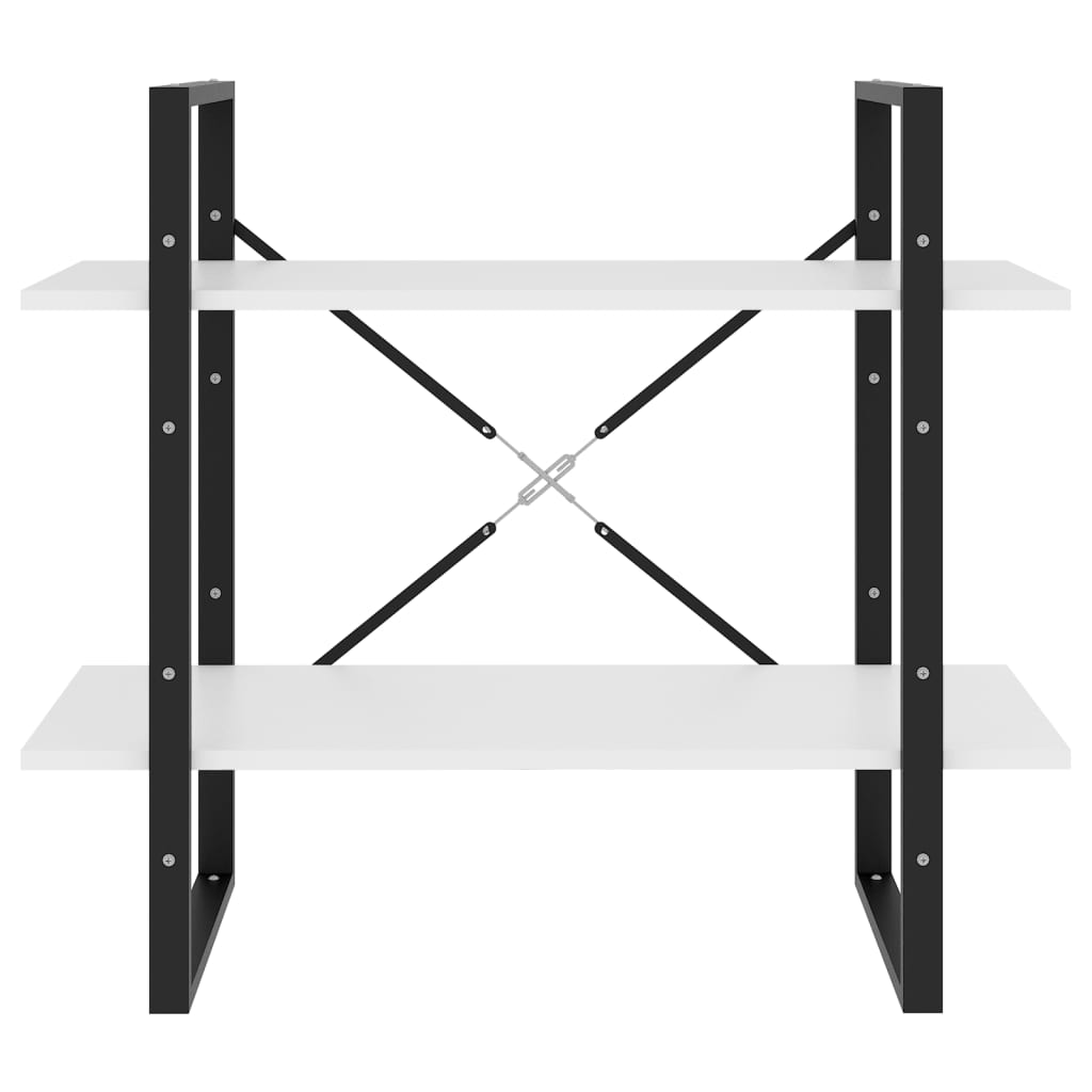 vidaXL Βιβλιοθήκη με 2 Ράφια Λευκή 80 x 30 x 70 εκ. από Επεξ. Ξύλο