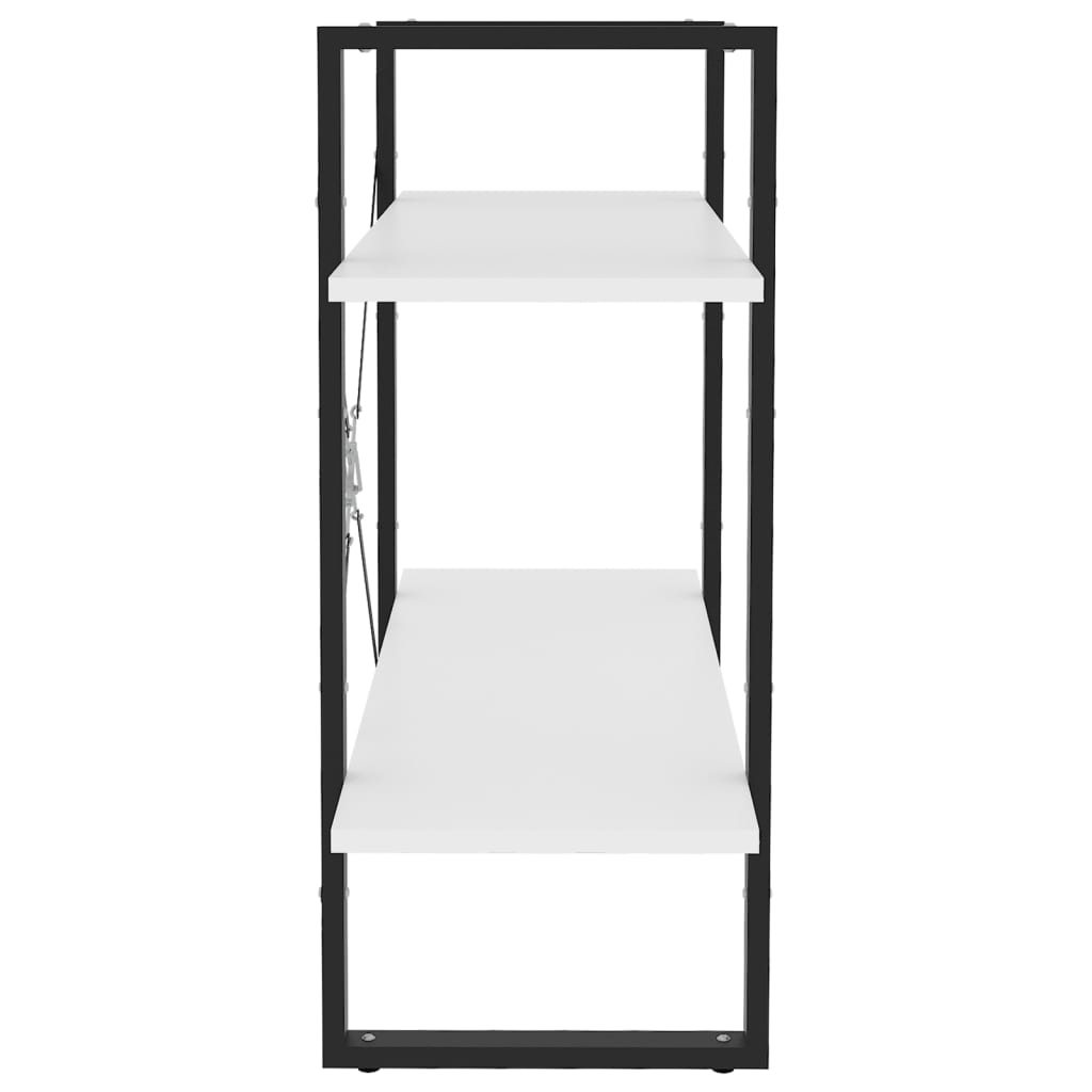 vidaXL Βιβλιοθήκη με 2 Ράφια Λευκή 80 x 30 x 70 εκ. από Επεξ. Ξύλο