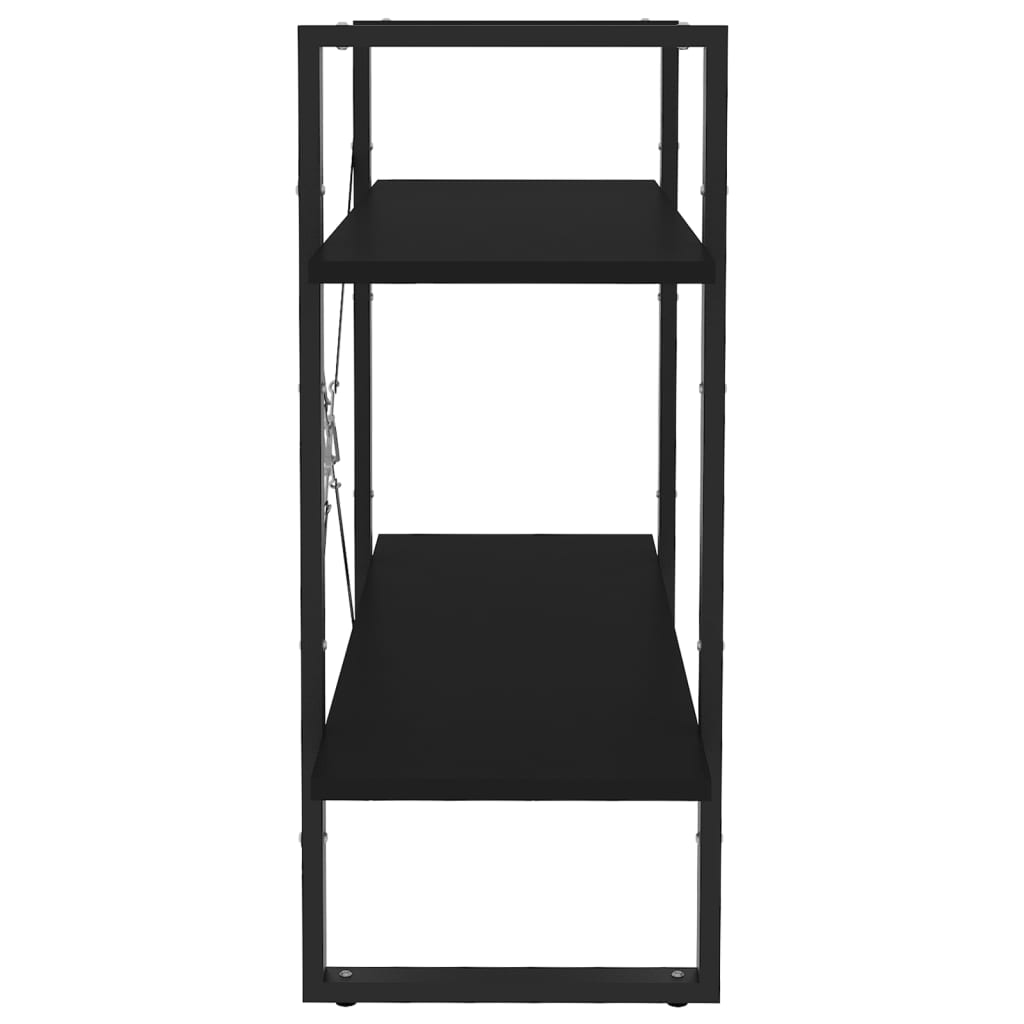 vidaXL Βιβλιοθήκη με 2 Ράφια Μαύρη 80 x 30 x 70 εκ. από Επεξ. Ξύλο