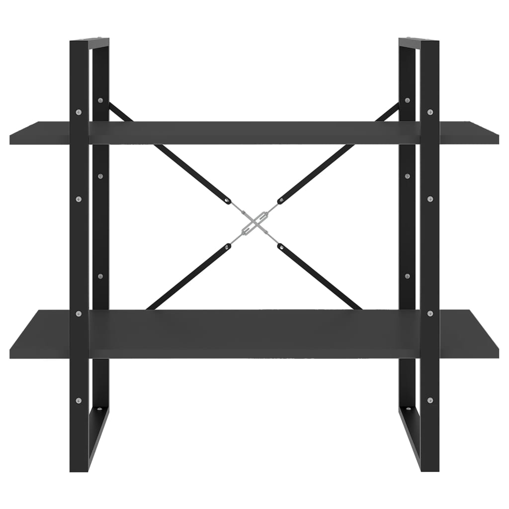 vidaXL Βιβλιοθήκη με 2 Ράφια Γκρι 80 x 30 x 70 εκ. από Επεξ. Ξύλο