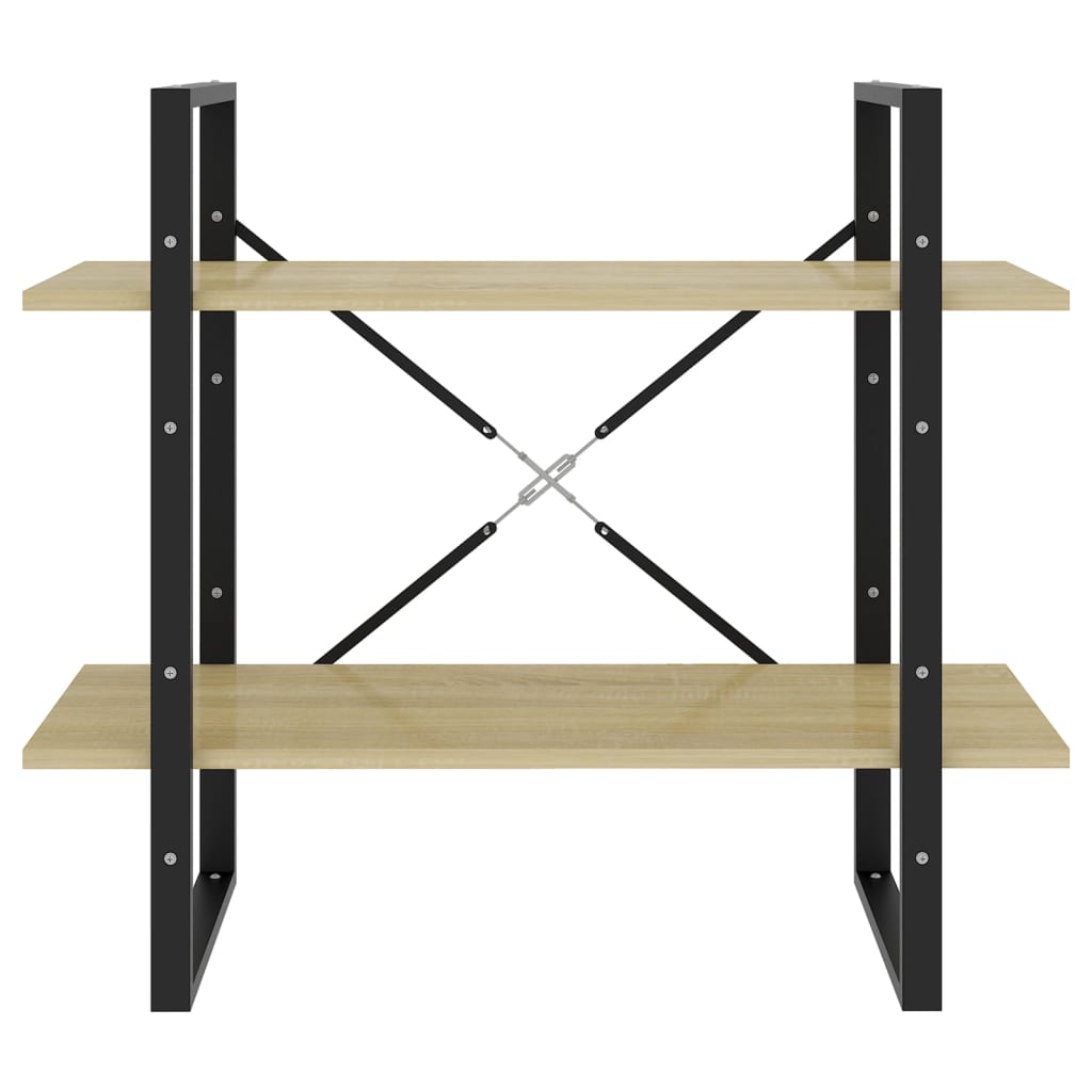 vidaXL Βιβλιοθήκη με 2 Ράφια Sonoma Δρυς 80 x 30 x 70 εκ. Επεξ. Ξύλο
