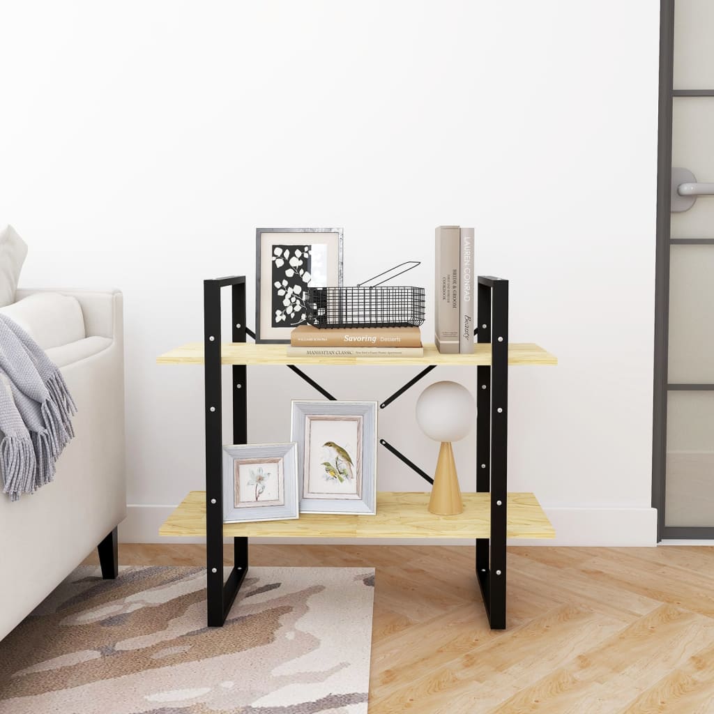 vidaXL Βιβλιοθήκη με 2 Ράφια από Μασίφ Ξύλο Πεύκου 80x30x70 εκ.