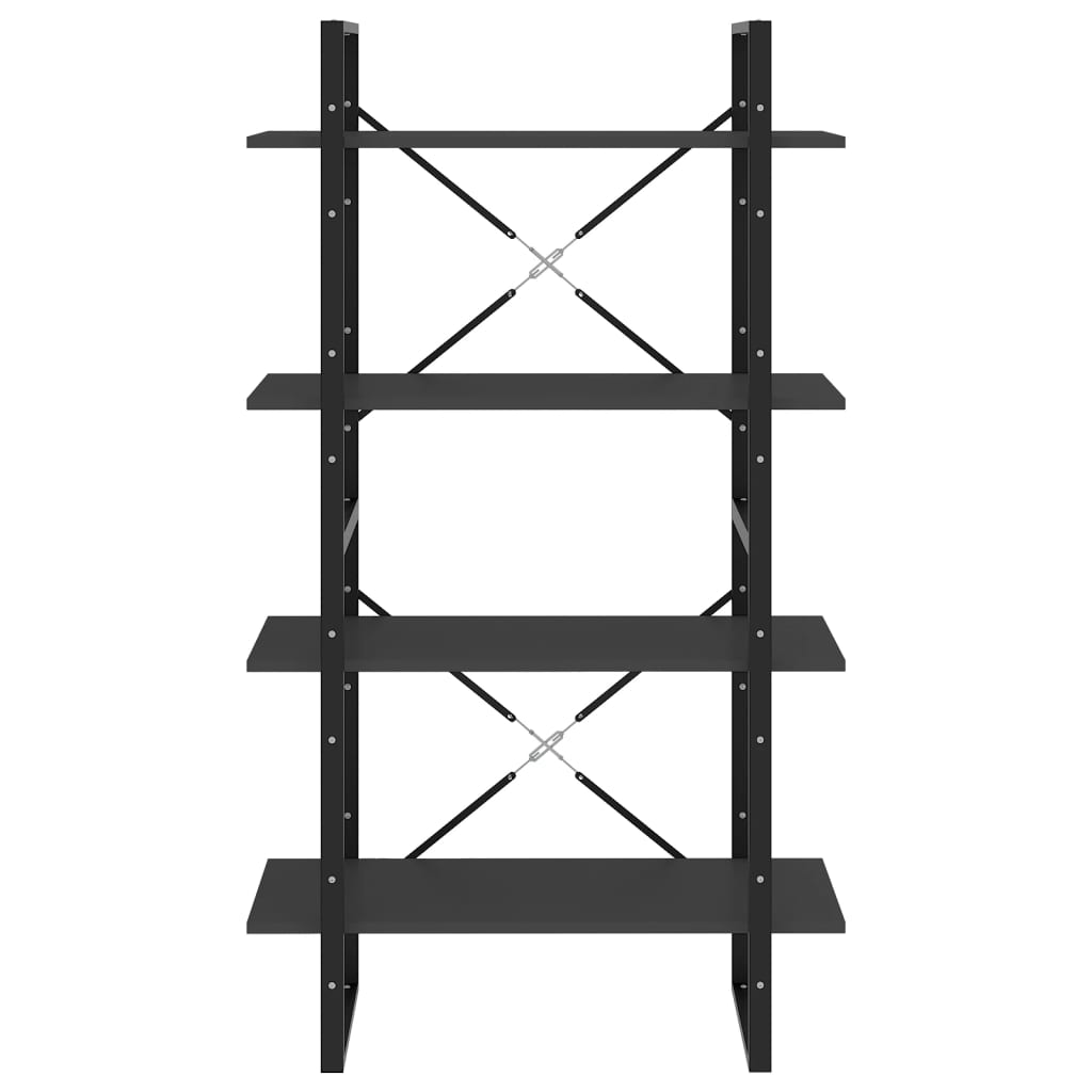 vidaXL Βιβλιοθήκη με 4 Ράφια Γκρι 80 x 30 x 140 εκ. από Επεξ. Ξύλο