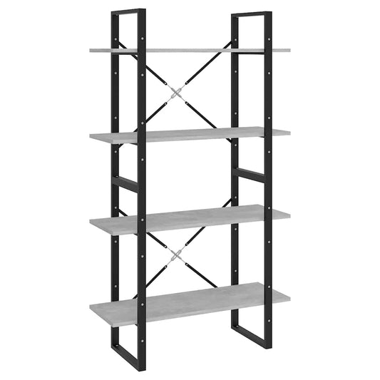 vidaXL Βιβλιοθήκη με 4 Ράφια Γκρι Σκυρ. 80x30x140 εκ. από Επεξ. Ξύλο