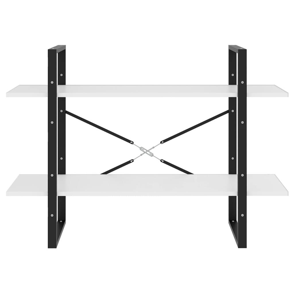 vidaXL Βιβλιοθήκη με 2 Ράφια Λευκή 100 x 30 x 70 εκ. από Επεξ. Ξύλο