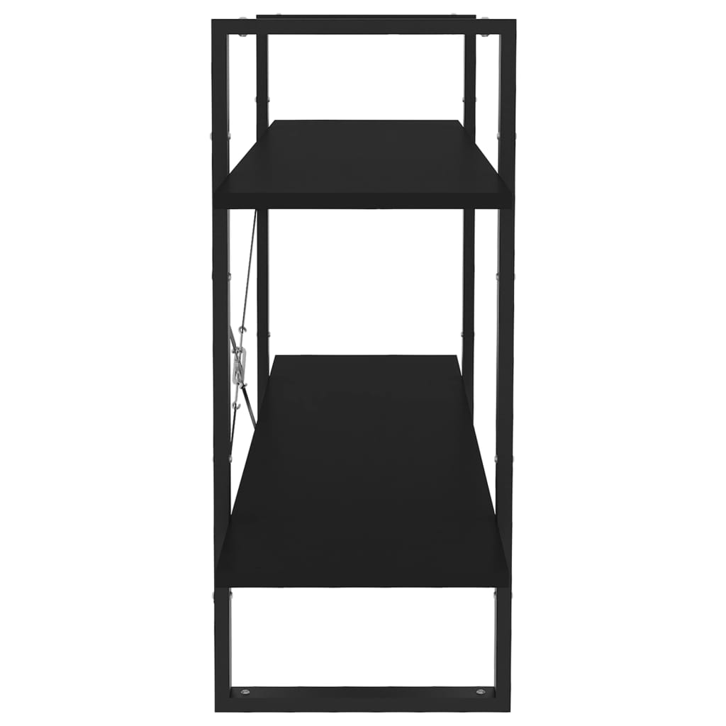 vidaXL Βιβλιοθήκη με 2 Ράφια Μαύρη 100 x 30 x 70 εκ. από Επεξ. Ξύλο