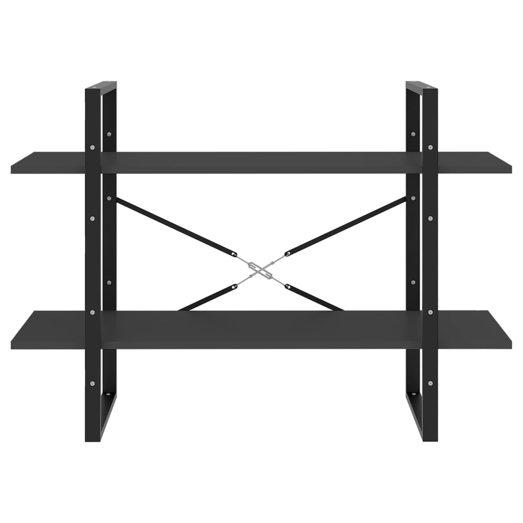 vidaXL Βιβλιοθήκη με 2 Ράφια Γκρι 100 x 30 x 70 εκ. από Επεξ. Ξύλο