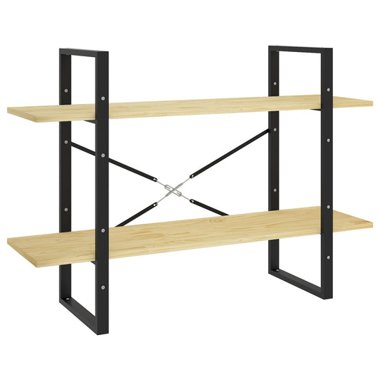 vidaXL Βιβλιοθήκη με 2 Ράφια από Μασίφ Ξύλο Πεύκου 100x30x70 εκ.