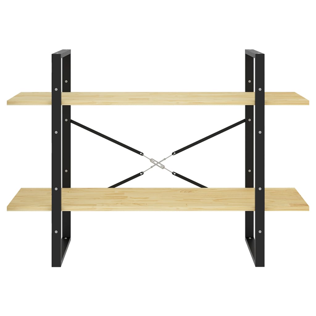 vidaXL Βιβλιοθήκη με 2 Ράφια από Μασίφ Ξύλο Πεύκου 100x30x70 εκ.