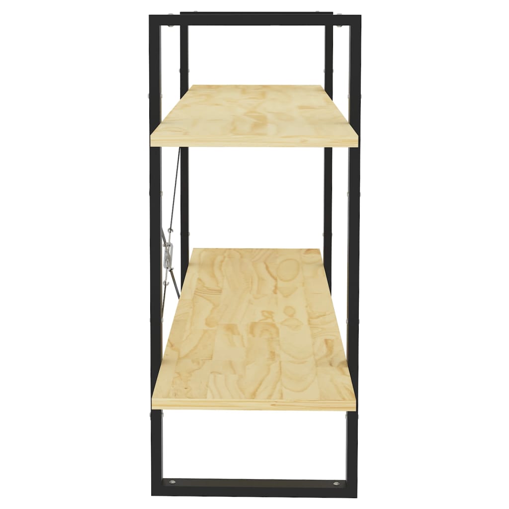 vidaXL Βιβλιοθήκη με 2 Ράφια από Μασίφ Ξύλο Πεύκου 100x30x70 εκ.