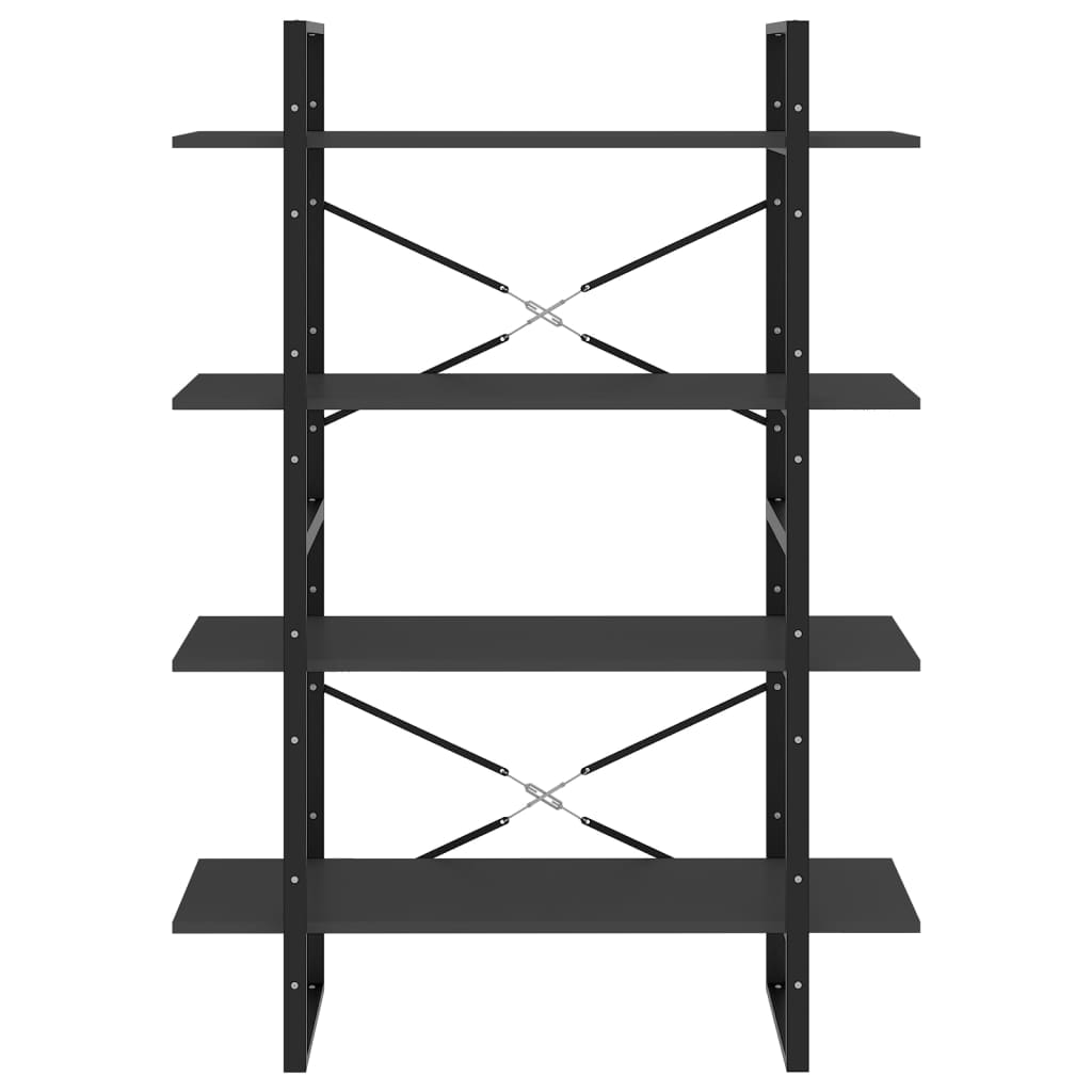vidaXL Βιβλιοθήκη με 4 Ράφια Γκρι 100 x 30 x 140 εκ. από Επεξ. Ξύλο
