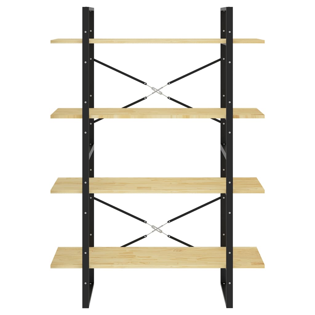 vidaXL Βιβλιοθήκη με 4 Ράφια από Μασίφ Ξύλο Πεύκου 100x30x140 εκ.