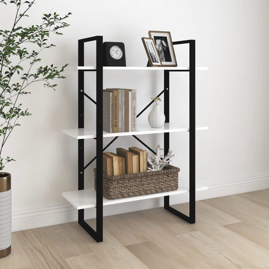 vidaXL Βιβλιοθήκη Λευκή 80 x 30 x 105 εκ. από Επεξ. Ξύλο