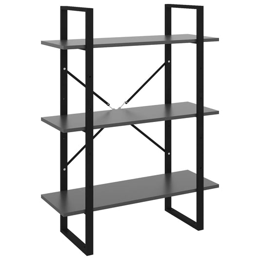 vidaXL Βιβλιοθήκη Γκρι 80 x 30 x 105 εκ. από Επεξ. Ξύλο