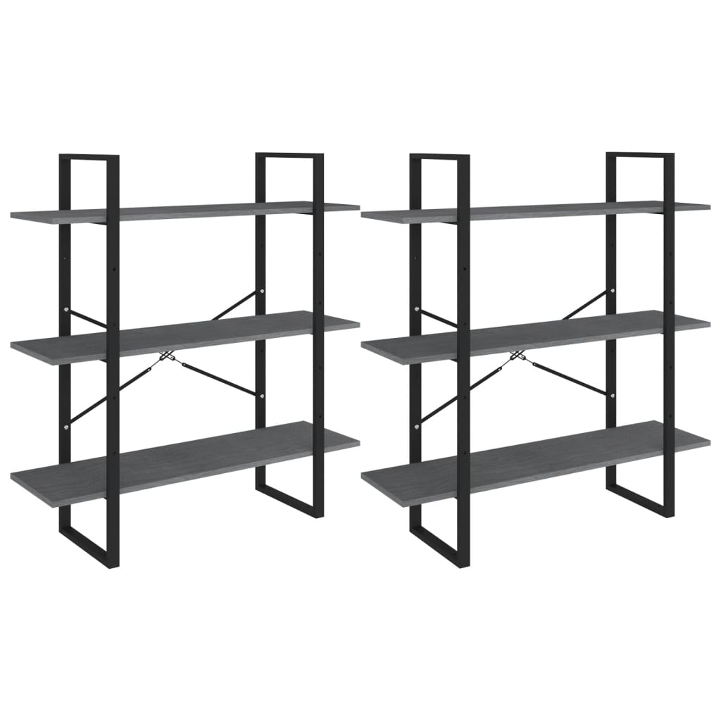 vidaXL Ψηλό Ντουλάπι Γκρι 100 x 30 x 210 εκ. από Μασίφ Ξύλο Πεύκου