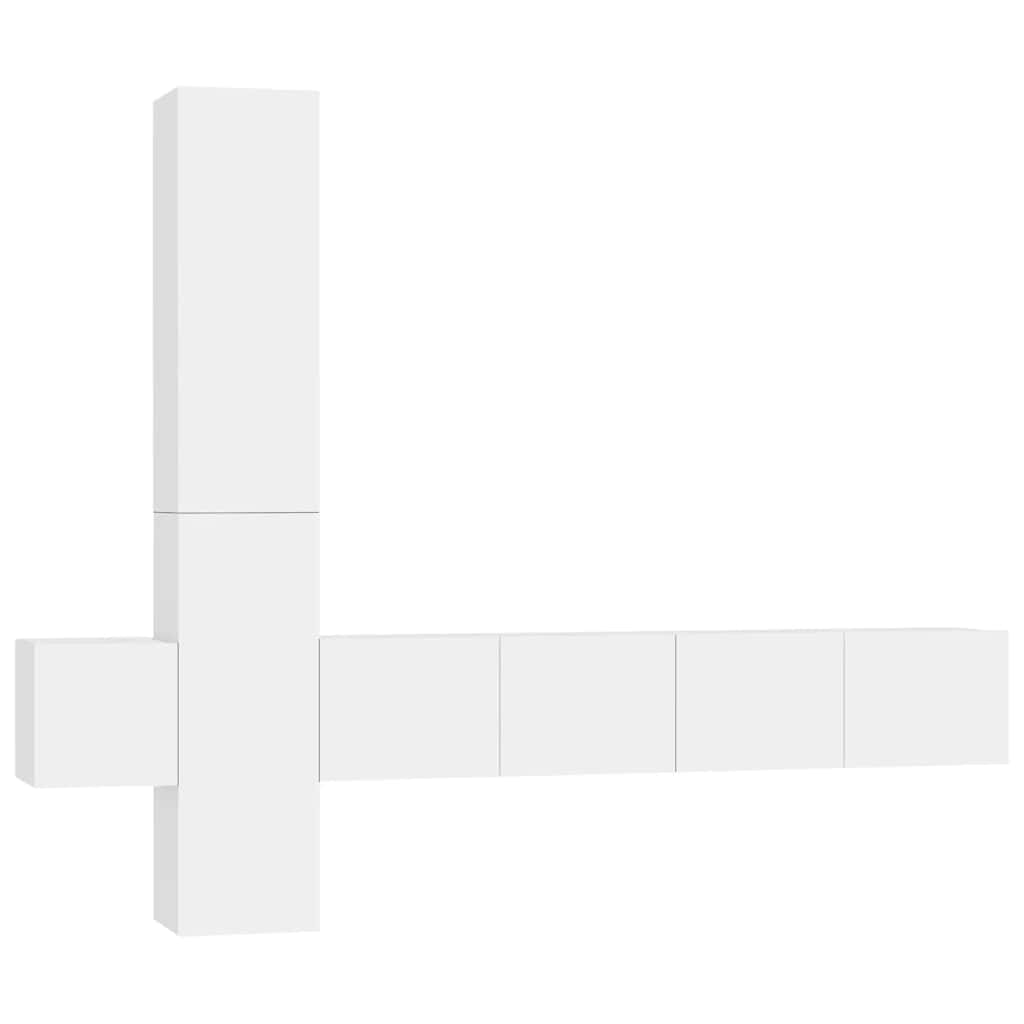 vidaXL Έπιπλα Τηλεόρασης Σετ 5 Τεμαχίων Λευκό από Επεξ. Ξύλο