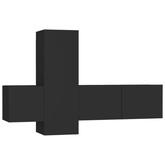 vidaXL Έπιπλα Τηλεόρασης Σετ 3 Τεμαχίων Μαύρο από Επεξ. Ξύλο