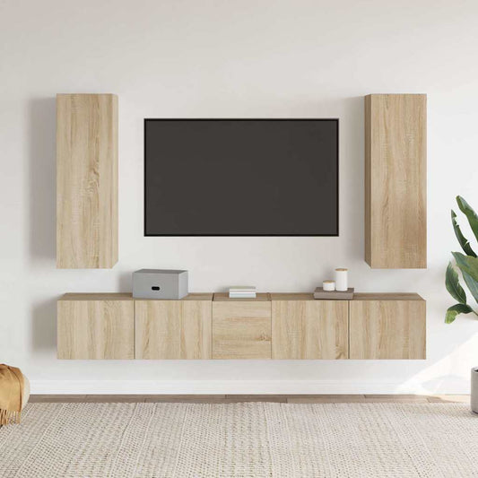 vidaXL Έπιπλο Τηλεόρασης 5 Τεμαχίων Sonoma Δρυς από Επεξ. Ξύλο