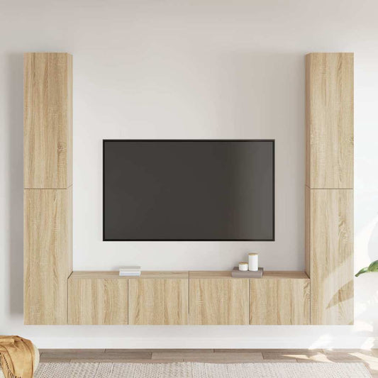 vidaXL Έπιπλα Τηλεόρασης Σετ 6 Τεμαχίων Sonoma Δρυς από Επεξ. Ξύλο