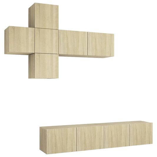 vidaXL Έπιπλα Τηλεόρασης Σετ 7 Τεμαχίων Sonoma Δρυς από Επεξ. Ξύλο