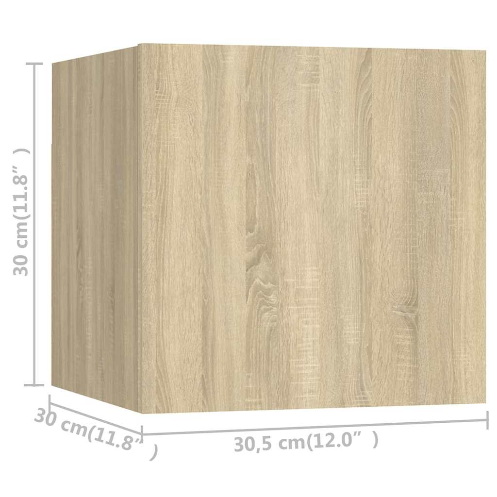 vidaXL Έπιπλα Τηλεόρασης Κρεμαστά 8 τεμ. Sonoma Δρυς 30,5x30x30 εκ.