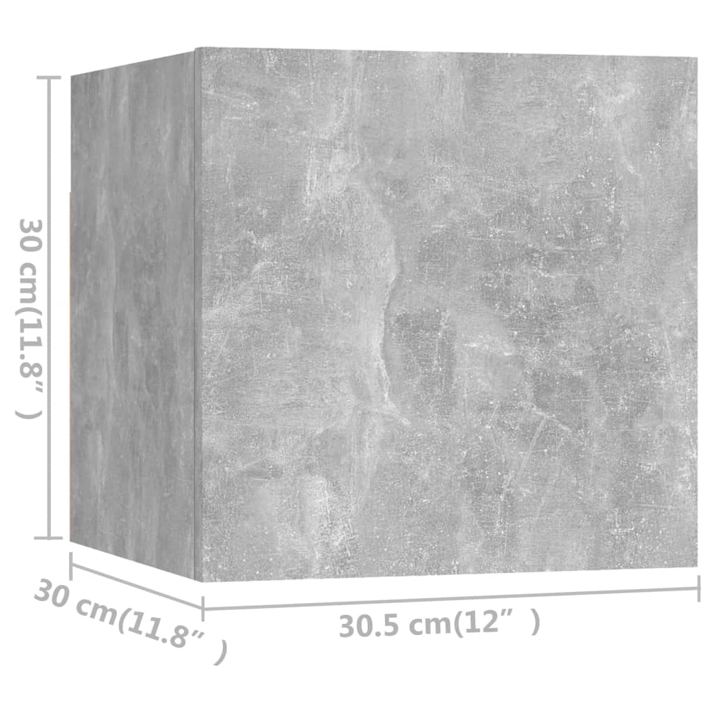 vidaXL Έπιπλα Τηλεόρασης Σετ 10 τεμ. Γκρι Σκυροδέματος από Μοριοσανίδα
